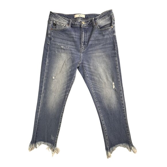 KanCan Jeans Women’s 30 Blue Distressed Frayed Hem Ankle Skinny Stretch Denim KC - Picture 1 of 16